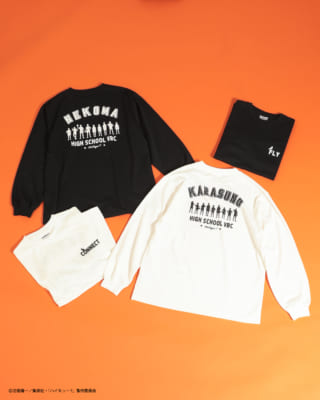 「ハイキュー!!×Green Parks」モノクロプリント長袖Tシャツ