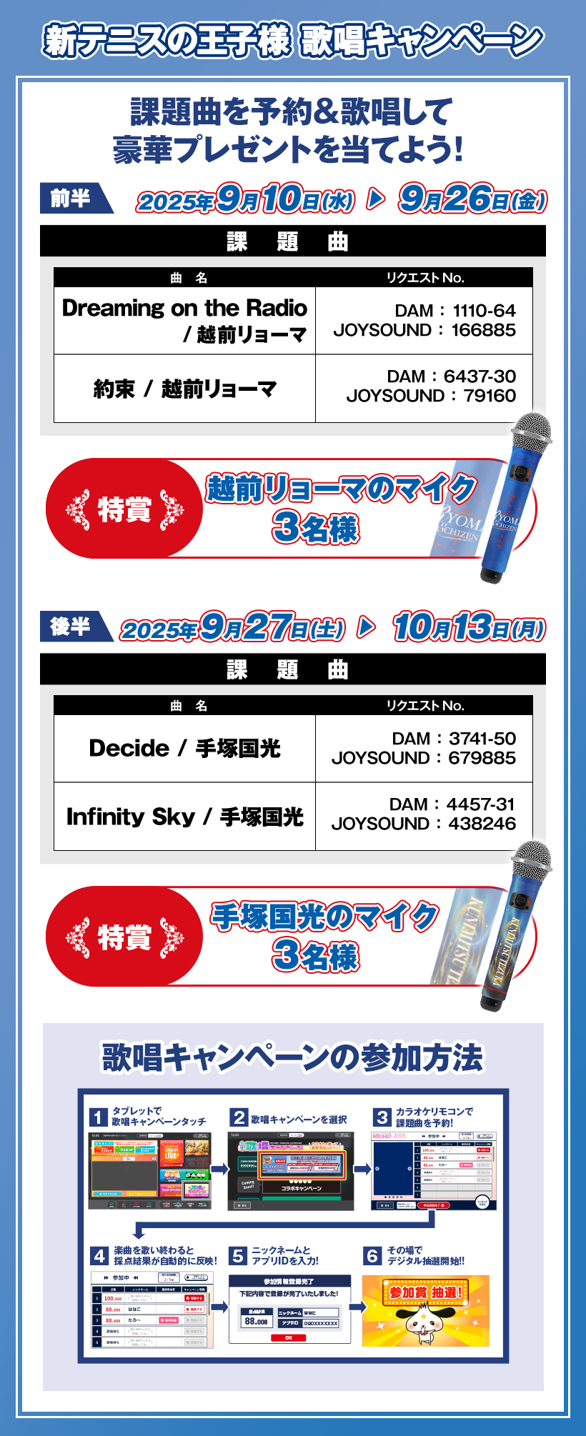 「テニプリ×ラウンドワン」カラオケ歌唱キャンペーン