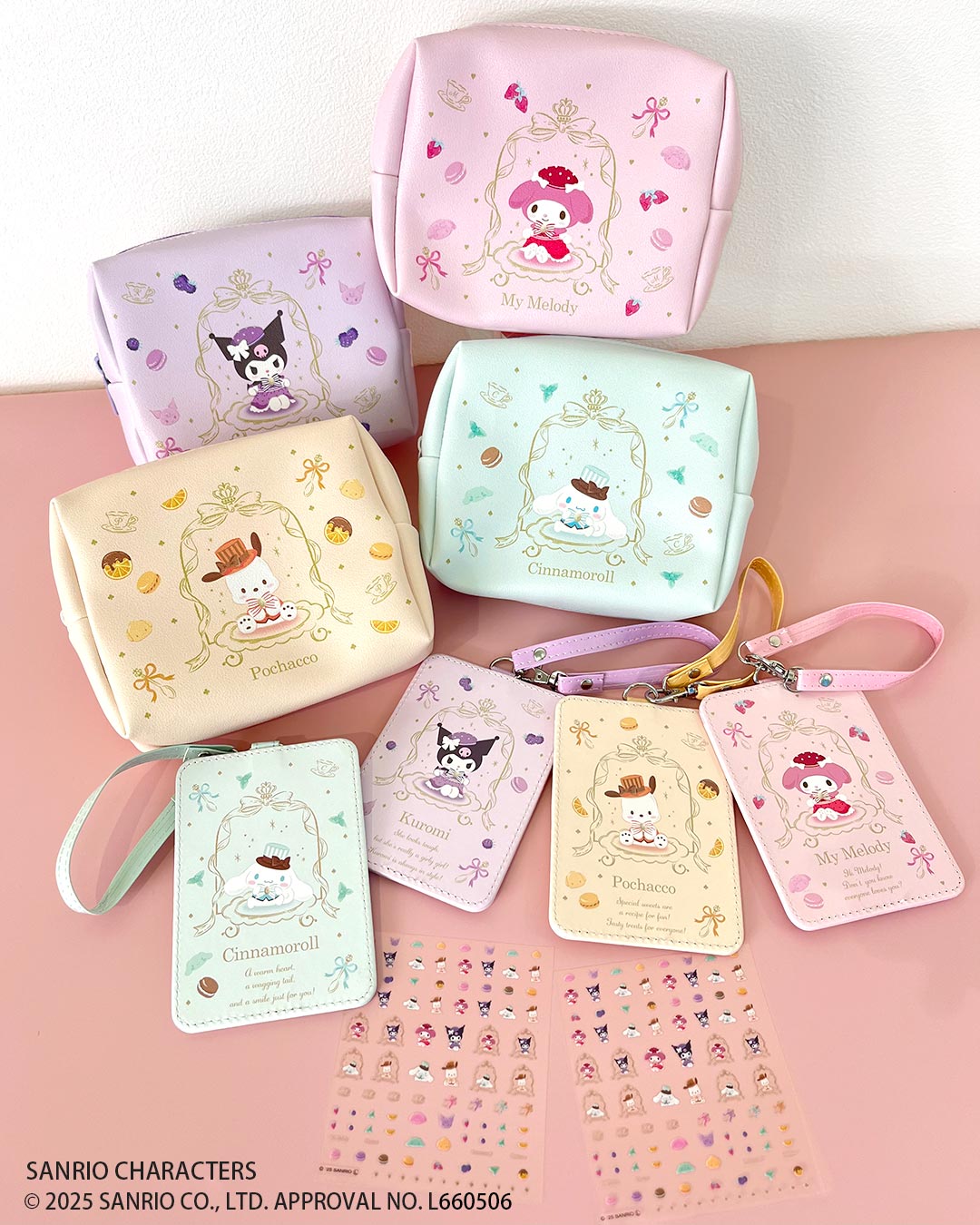 「サンリオキャラクターズ×サンキューマート」箱型ポーチ・パスケース・ネイルパーツシール