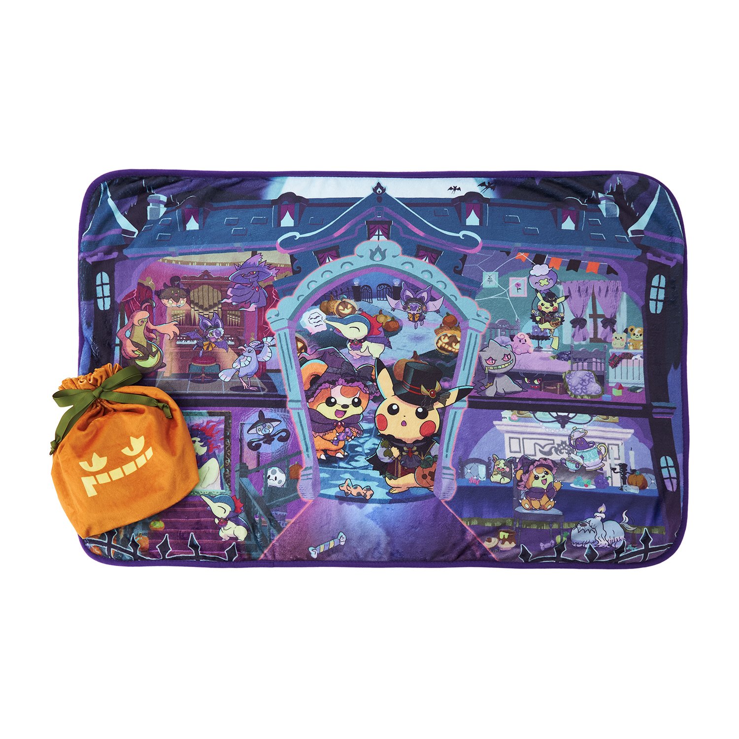 『ポケモン』Halloween Ghost Chateau ポーチ付きブランケット