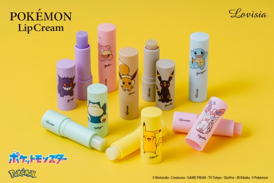 「Lovisia ポケモンリップクリーム」新作が発売開始！ゼニガメ・ヤドン・ブラッキー・ニンフィアが初登場、モンスターボールの刻印も