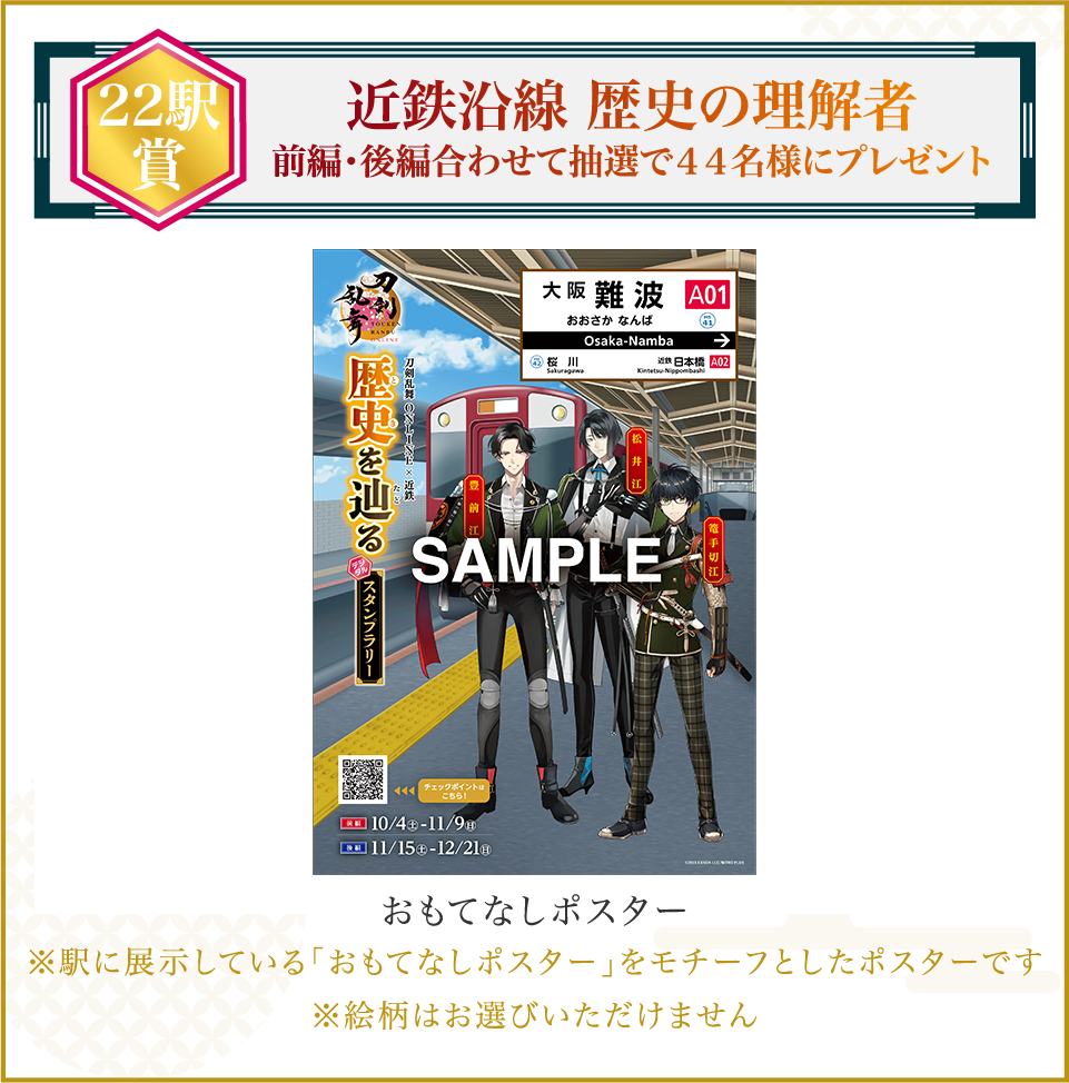 「刀剣乱舞×近畿日本鉄道」抽選ポスター
