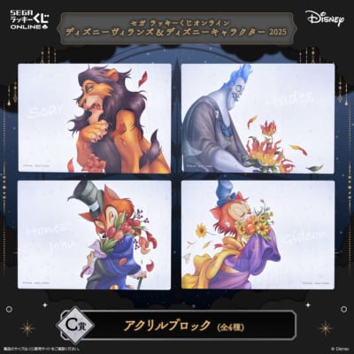 セガラッキーくじオンライン「ディズニーヴィランズ＆ディズニーキャラクター 2025」C賞：アクリルブロック