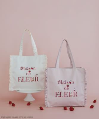 「月間いちご新聞」× Maison de FLEURフリルトートバッグ