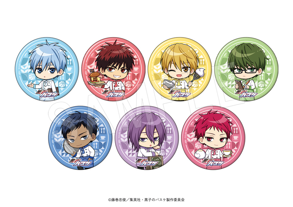 「黒子のバスケ × Chugai Grace Cafe」コラボカフェ ミニキャラトレーディンググリッター缶バッジ