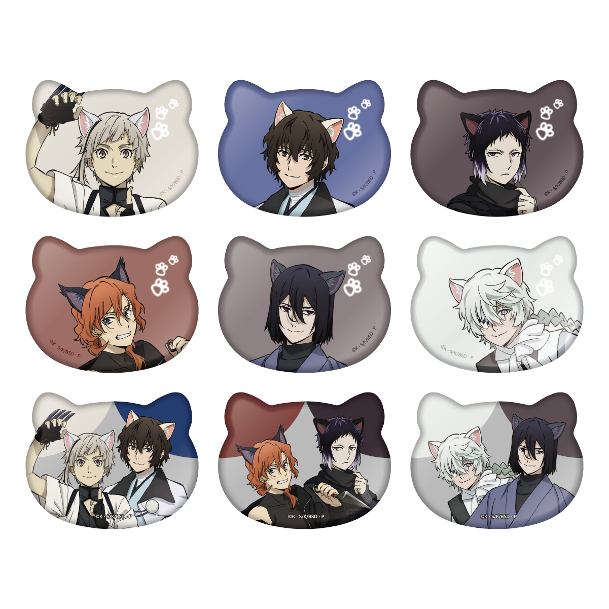 「文豪ストレイドッグス 於：ナンジャタウン 忍灯ノ町観光記」弐等：猫型缶バッジ