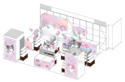 「マイメロディ&クロミ パステルドリームランド」店内装飾