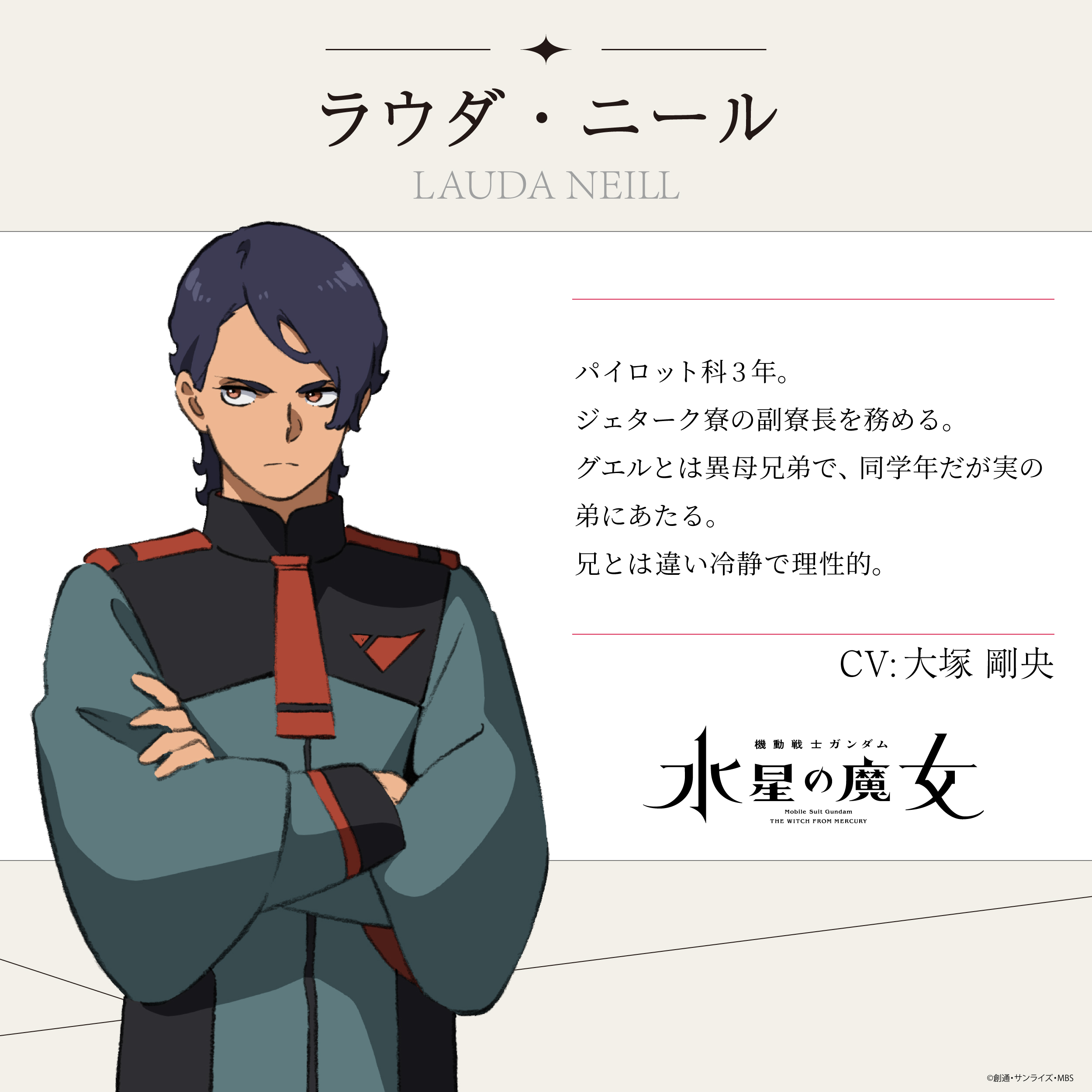第6位:『機動戦士ガンダム 水星の魔女』ラウダ・ニール