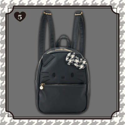 サンリオ「ハローキティ モノクロガーリーふたごコーデデザインシリーズ」ハローキティ フェイス形リュック