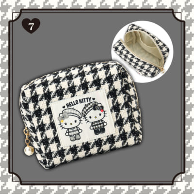 サンリオ「ハローキティ モノクロガーリーふたごコーデデザインシリーズ」ハローキティ ポーチ