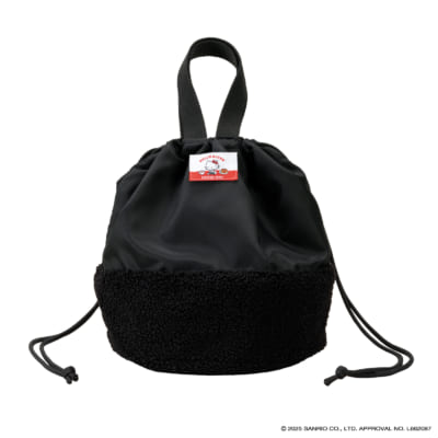 「ハローキティ×珈琲館」ボア巾着バッグ