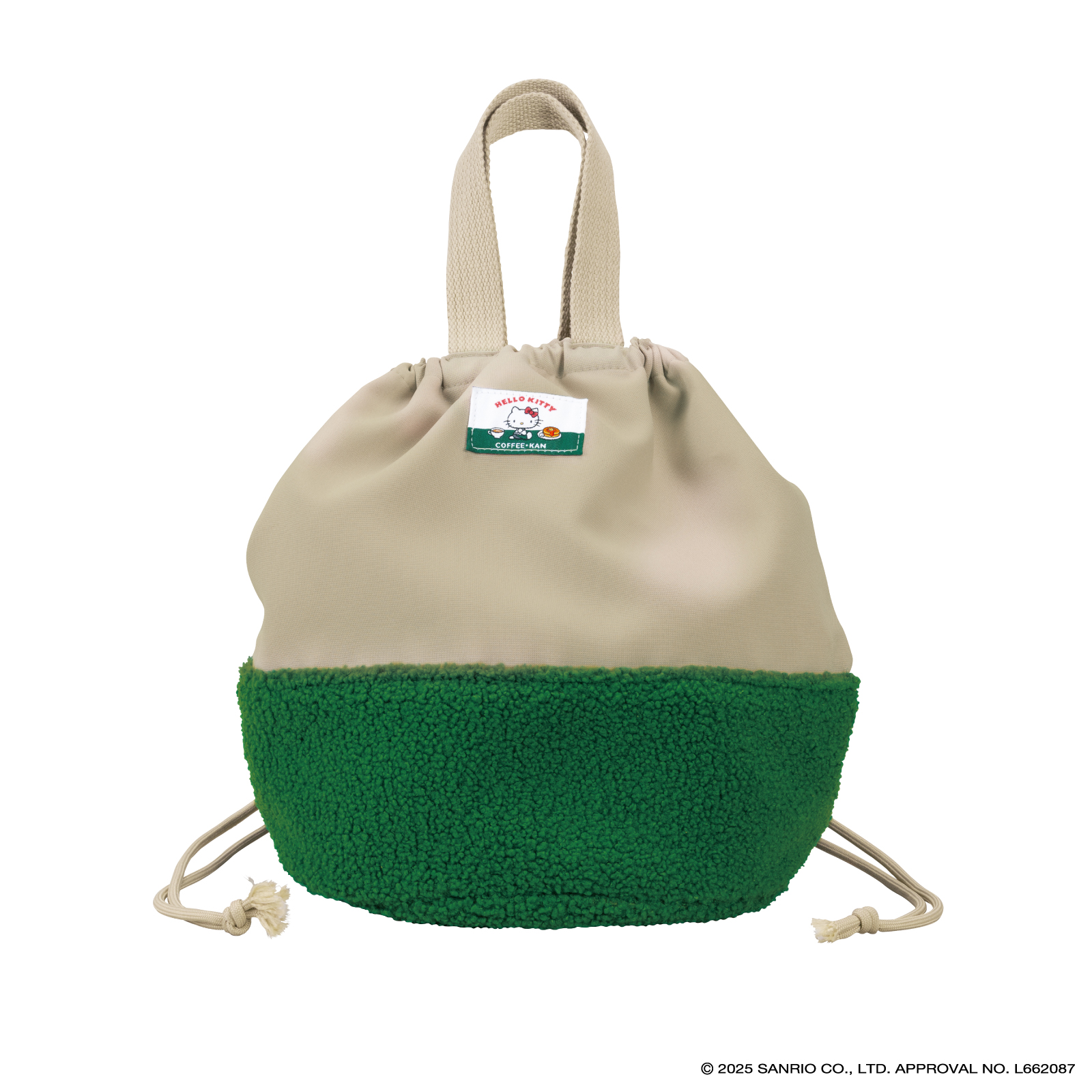 「ハローキティ×珈琲館」ボア巾着バッグ