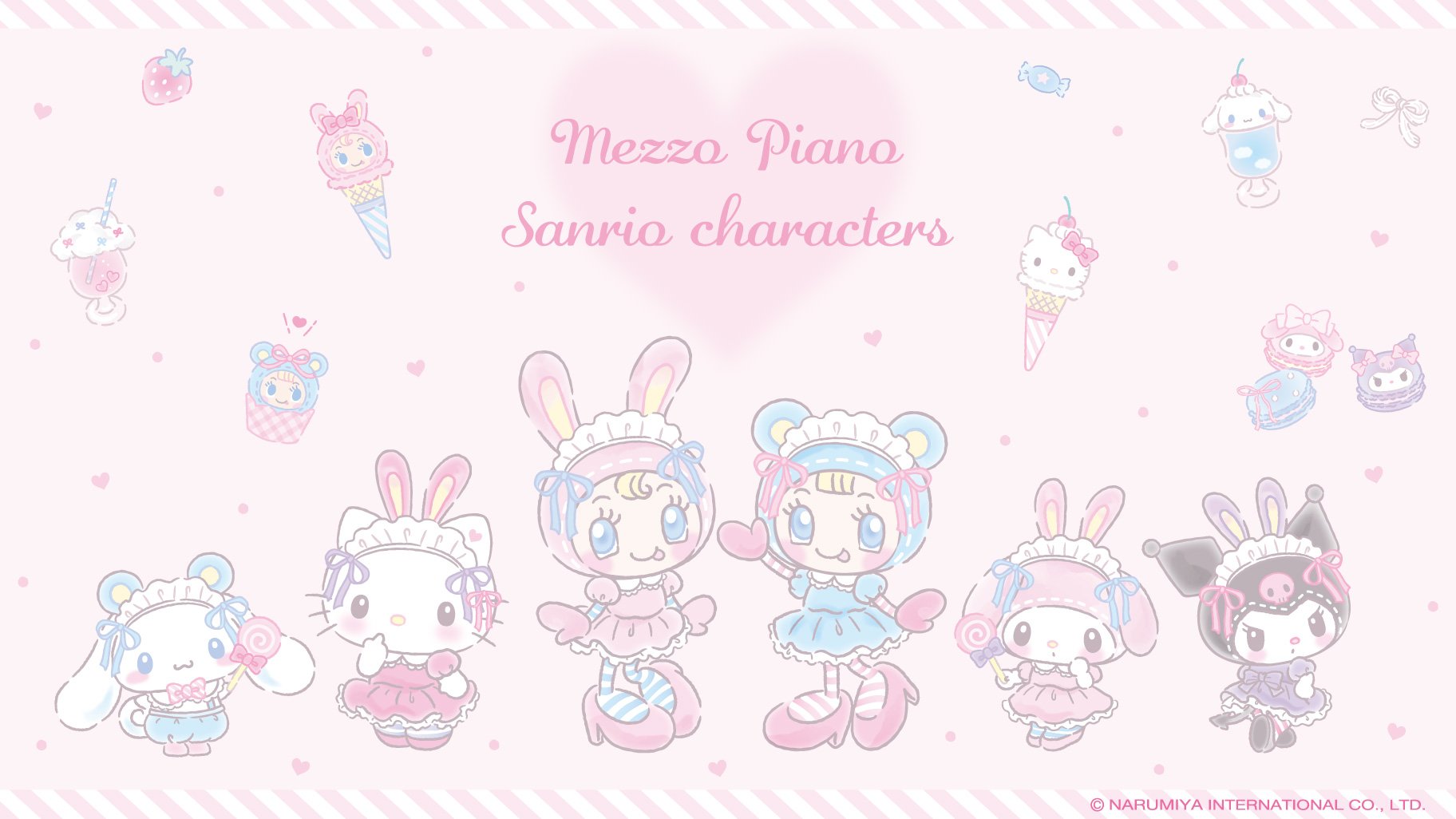 「サンリオキャラクターズ×mezzo piano」11月19日コラボグッズ発売！べリエちゃんとハローキティたちがお揃い衣装で登場