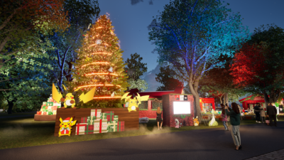 「Christmas Market in 横浜赤レンガ倉庫」ポケモンブース ピカピカ"ほうでん"ツリー