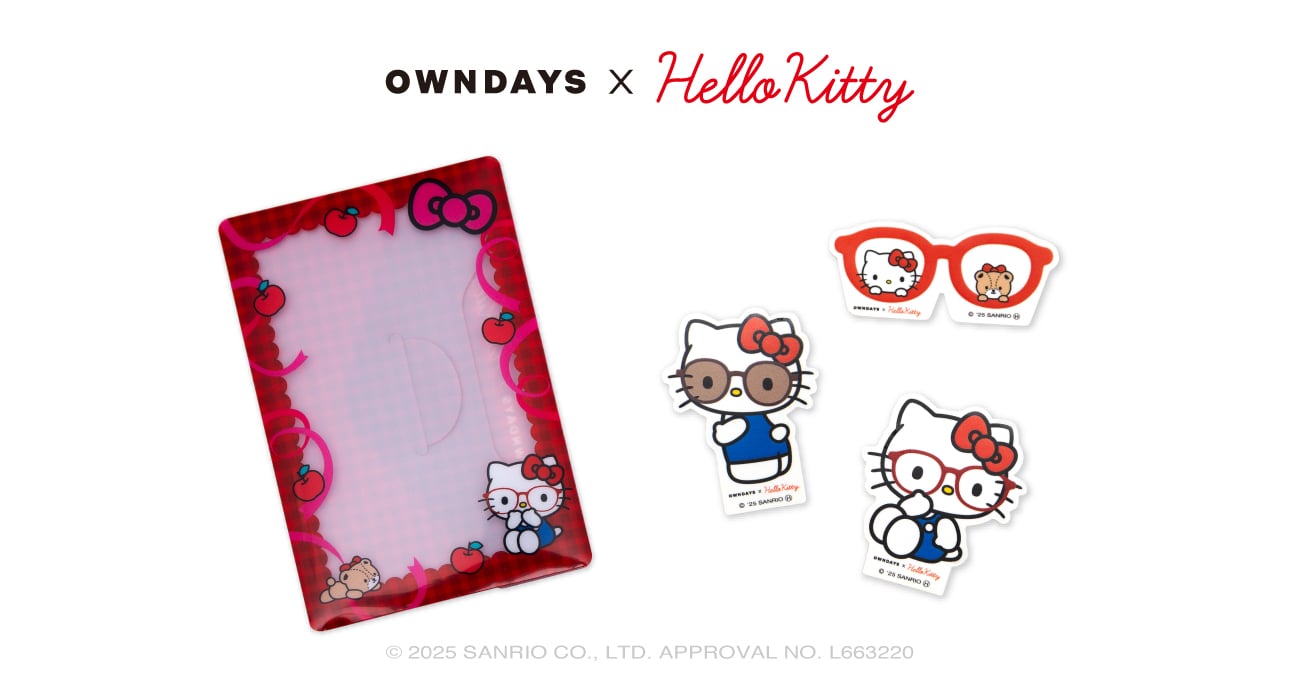「OWNDAYS × Hello Kitty」オリジナルステッカー＆レター型カードケース