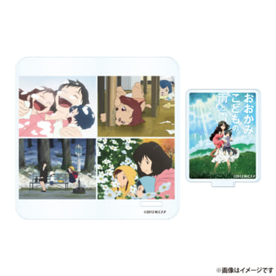 「果てしなきスカーレット & Memorial Cafe」アクリルスタンドコースター（おおかみこどもの雨と雪）