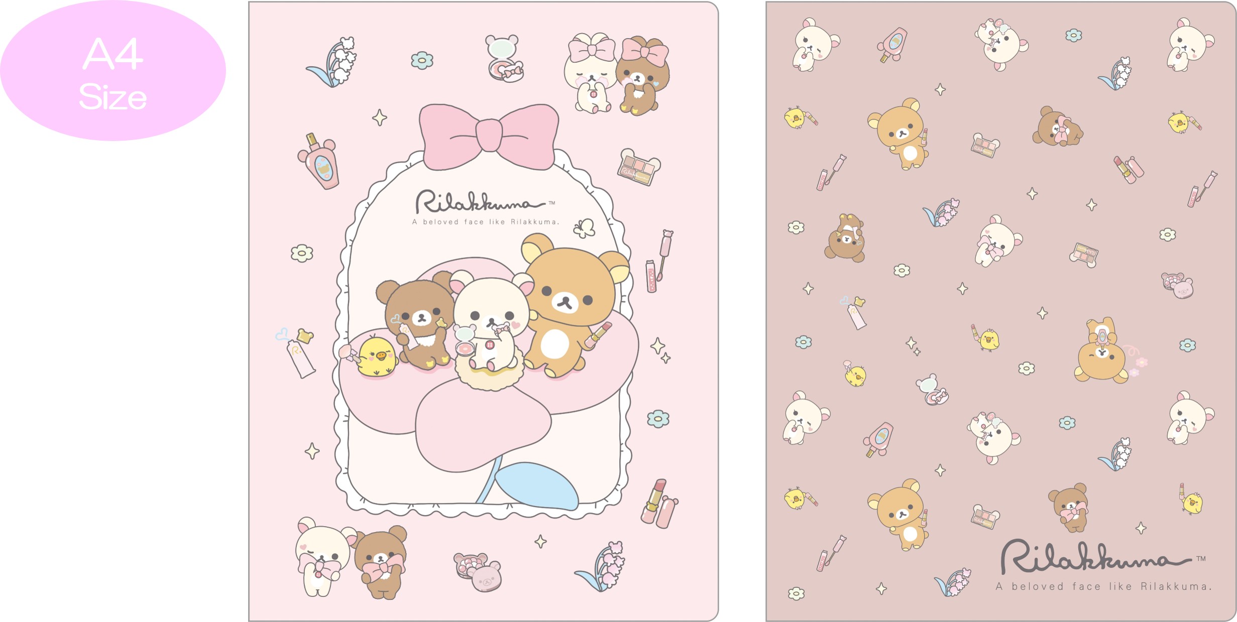 「Makeup Rilakkuma」ハードカバーダブルクリアホルダー