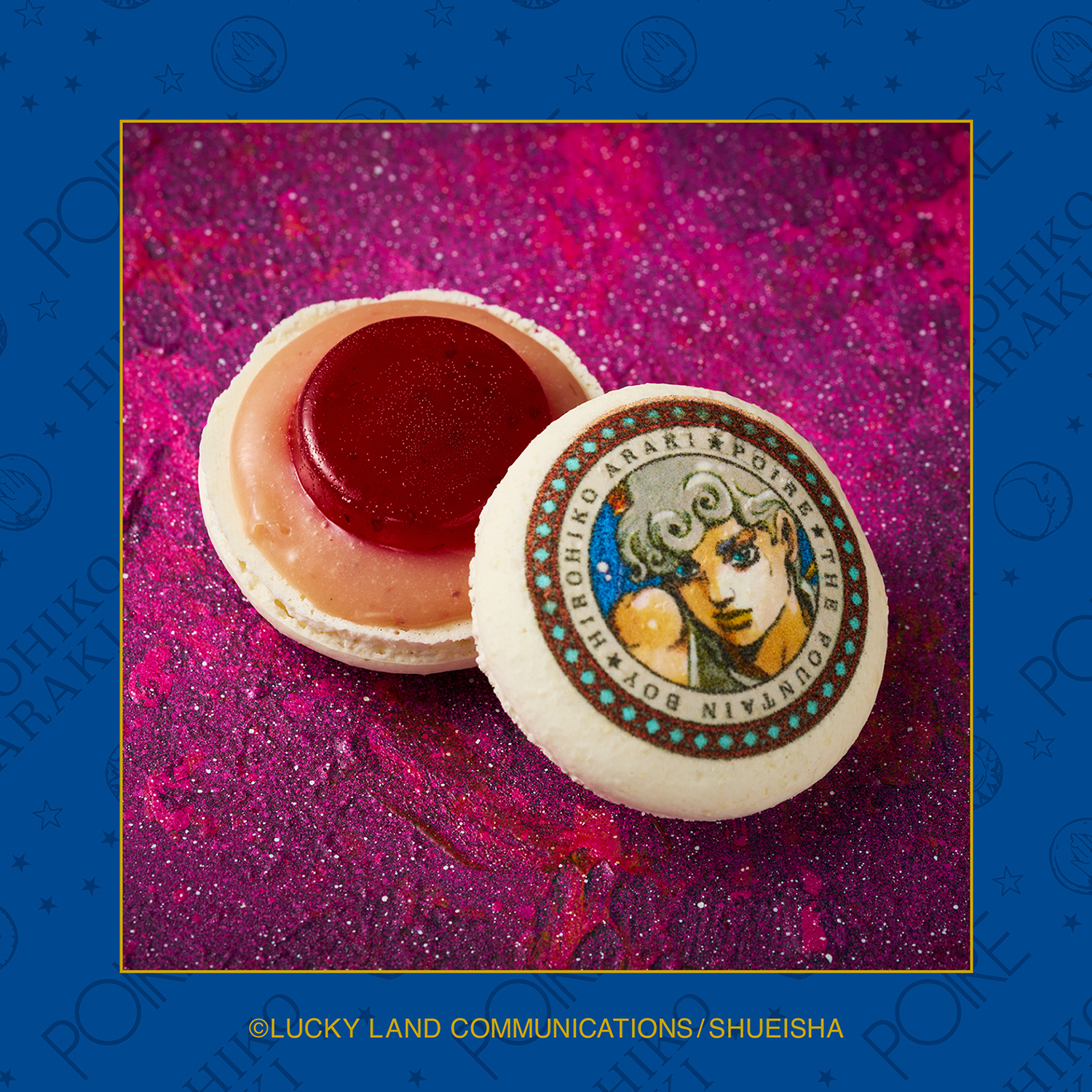 荒木飛呂彦先生×洋菓子店「POIRE」限定缶入り POIRE★HIROHIKO ARAKIマカロン（THE FOUNTAIN BOY）