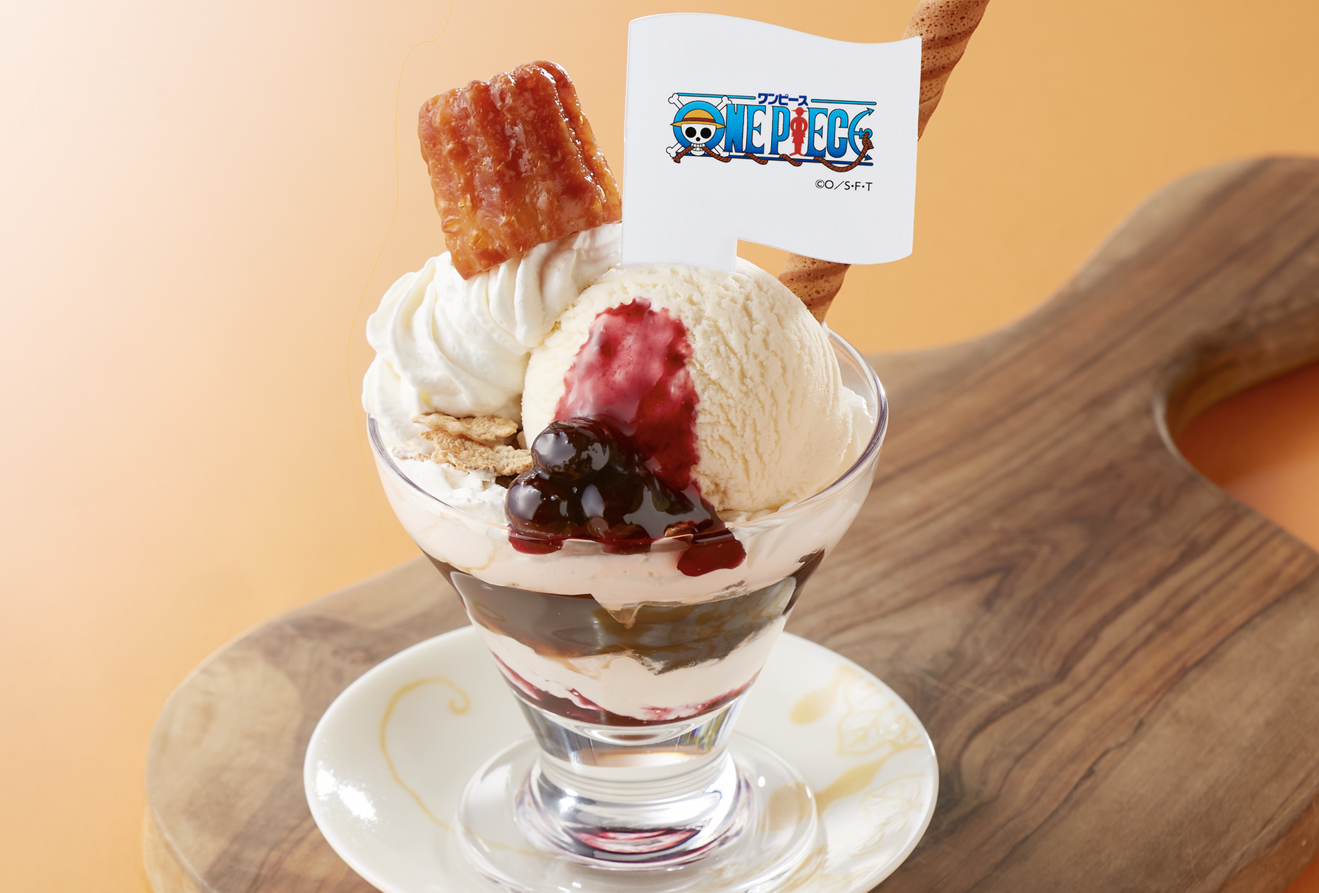 「ONE PIECE×ジョイフル」ブルックのヨホホホ♪ブルーベリーと紅茶ゼリーのパフェ