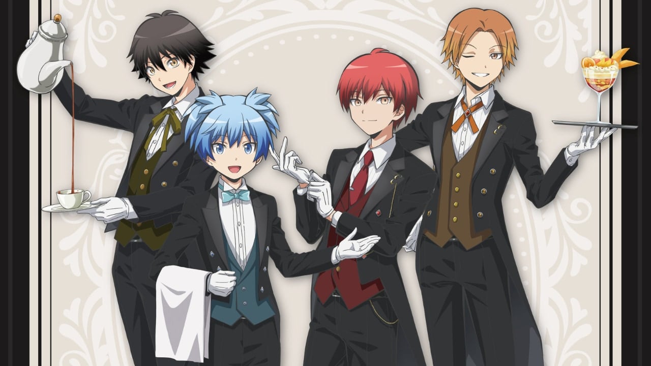 『暗殺教室』×E-DINERコラボカフェが開催!執事服姿の渚・業・磯貝・前原の描き下ろしイラストを展開