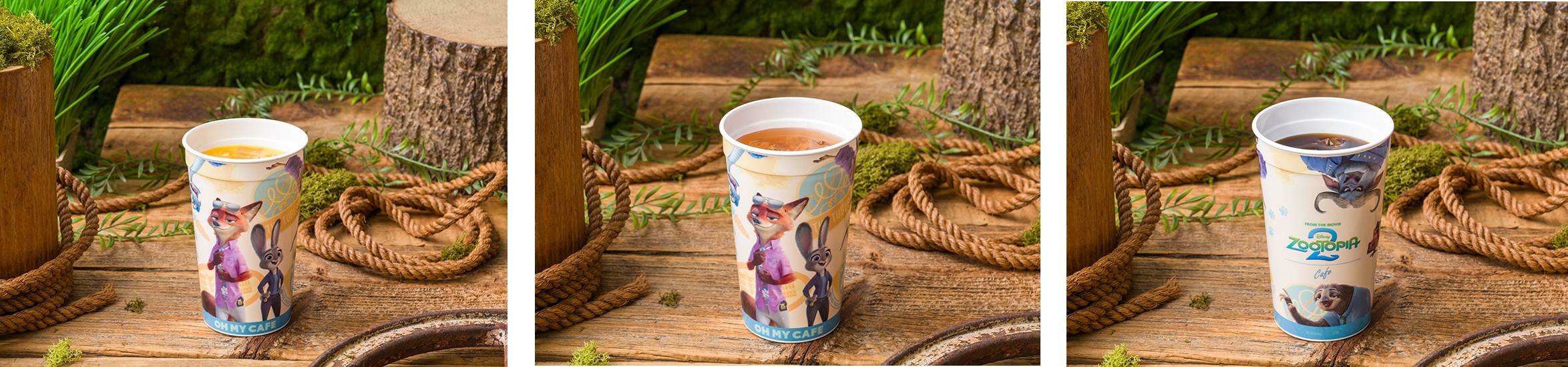「ズートピア2」OH MY CAFE オレンジジュース、アイスティー、アイスコーヒー