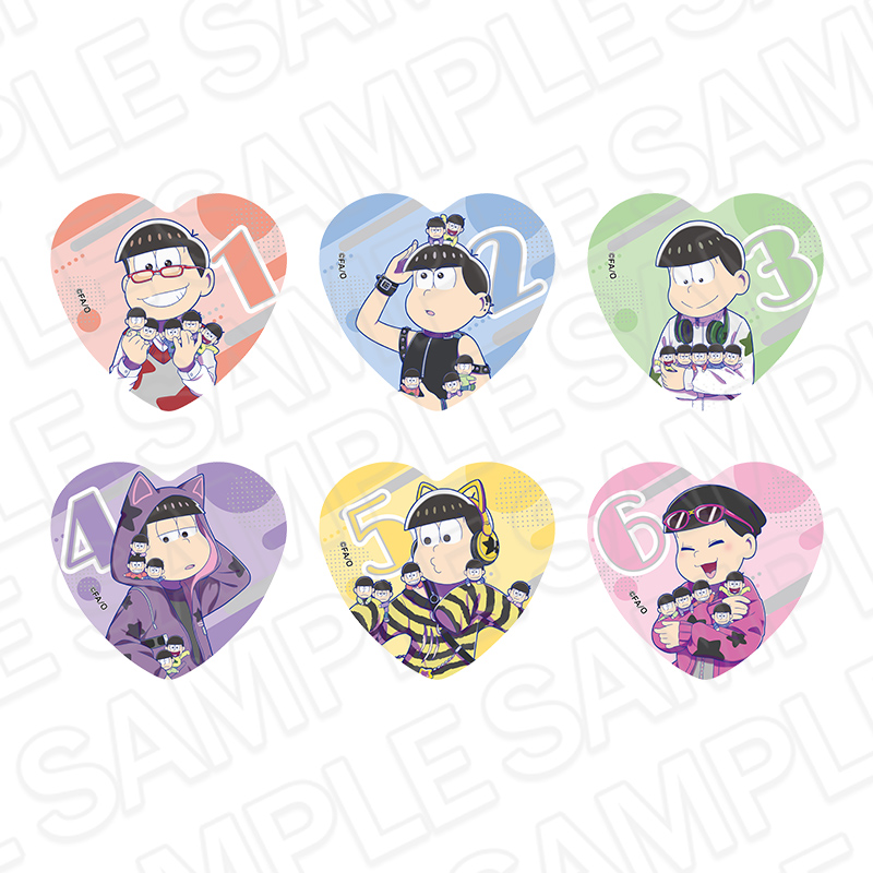「おそ松さん10th Anniversary POP UP SHOP」ハート型ホログラムカンバッジセット