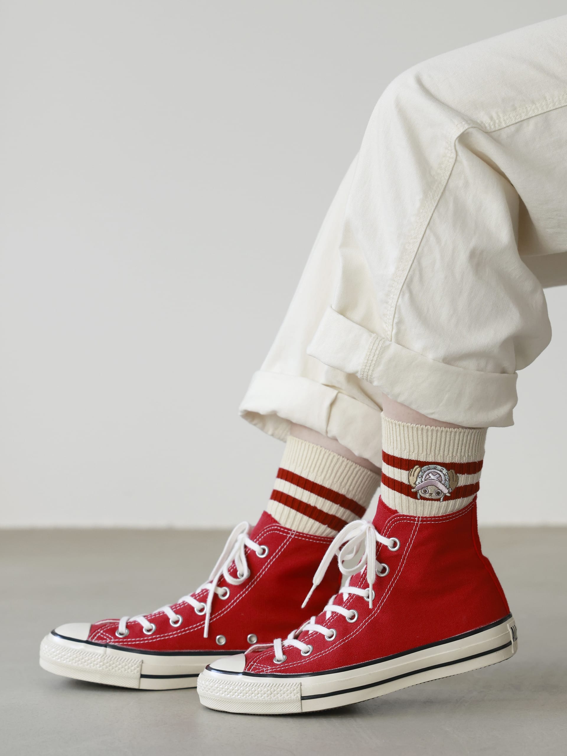 「ONE PIECE×靴下屋」CHOPPER'sコラボ 刺繍2本ラインソックス