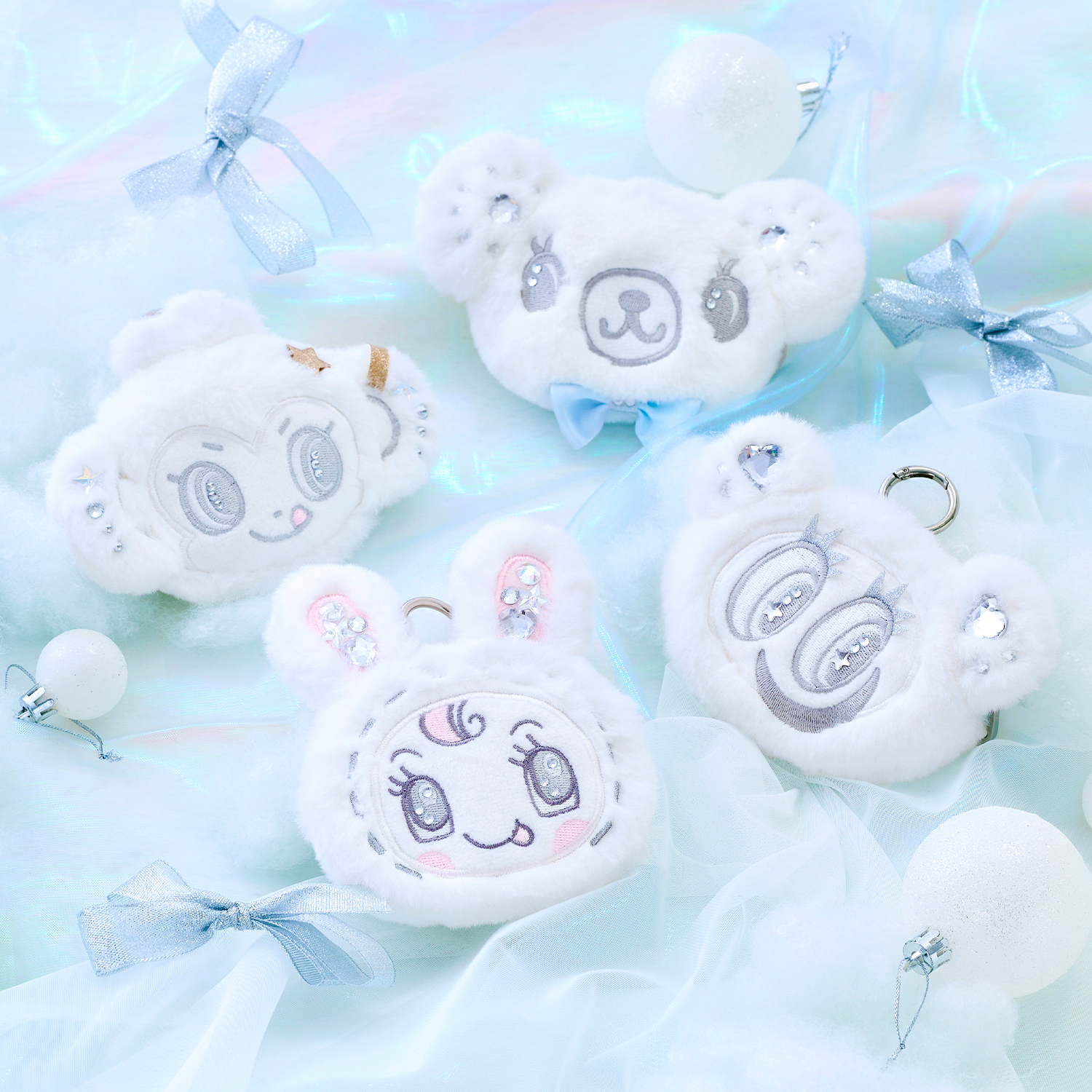 「ナルミヤキャラクターズ」ホワイトふわキラフェイスポーチ