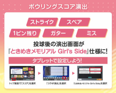 「ときめきメモリアル Girl's Side × ラウンドワン」ボウリングスコア演出