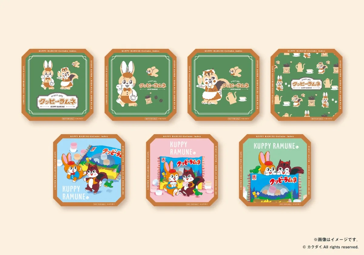 「クッピーラムネのラムネ喫茶」オリジナルコースター