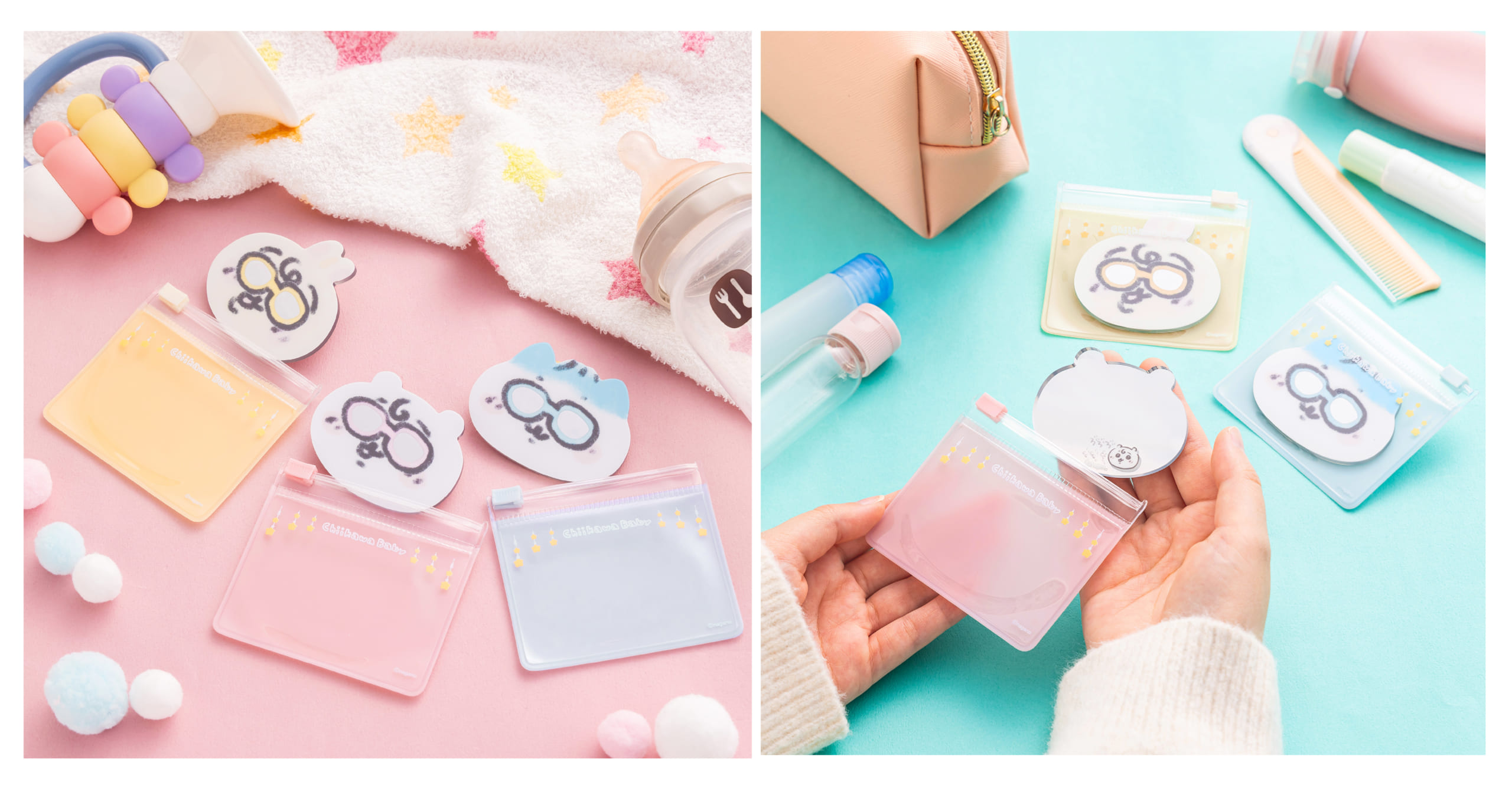 「ちいかわベビー」ポーチ入りミニアクリルミラー