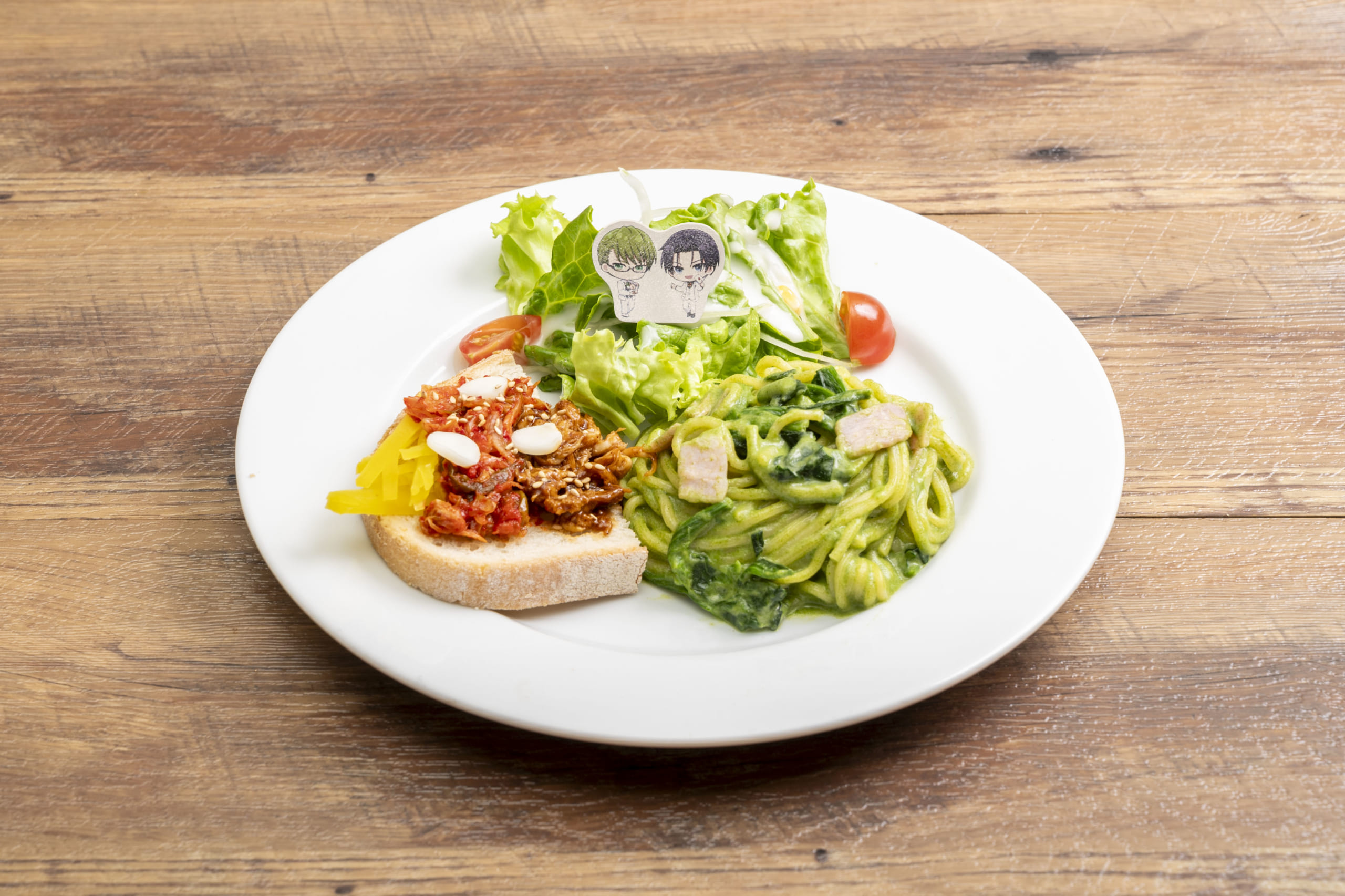 「黒子のバスケ×GiGO」緑間＆高尾　プルコギ風ブルスケッタとほうれん草のクリームパスタセット