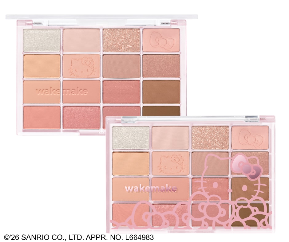 wakemake ハローキティ ソフトブラーリングアイパレット #08 キャンディーコーラルブラーリング