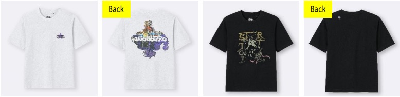 ジョジョの奇妙な冒険×GU グラフィックTシャツ 空条承太郎 スターダストクルセイダース＆DIO スターダストクルセイダース