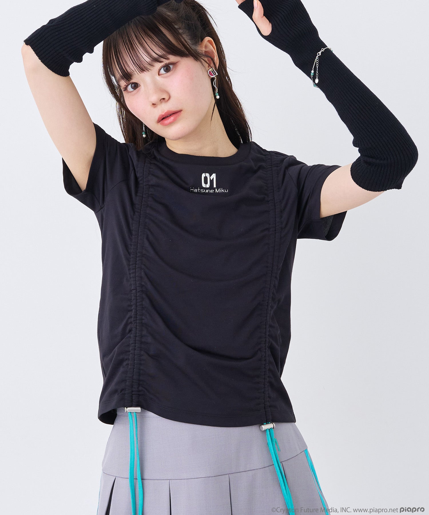 初音ミクモデル 接触冷感Tシャツ クローズアップ