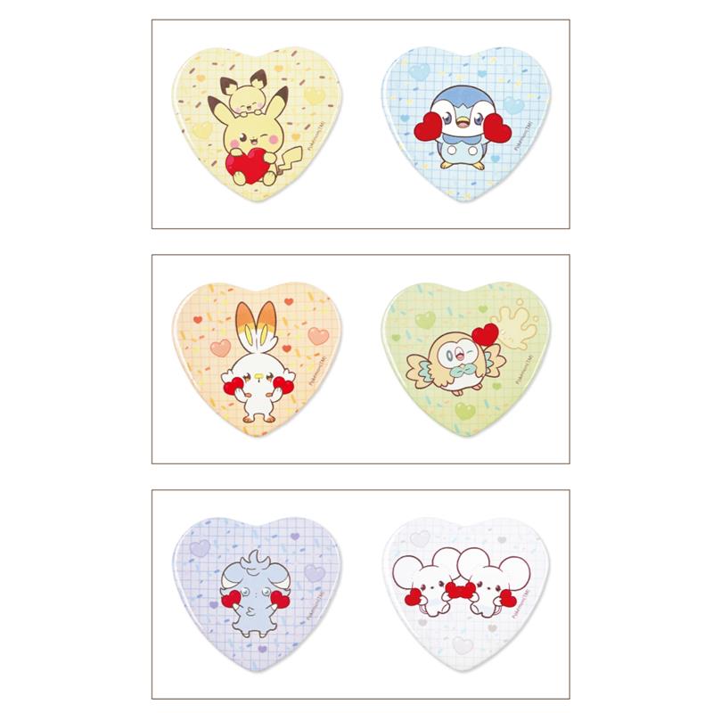 「ポケピース POP UP STORE by VILLAGE VANGUARD」ハート缶バッジ2個セット