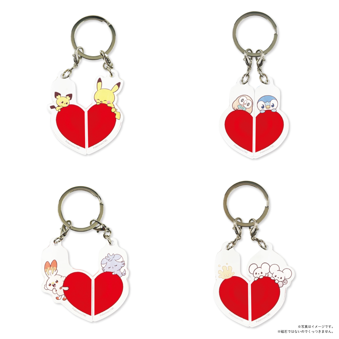 「ポケピース POP UP STORE by VILLAGE VANGUARD」ハート2連アクリルキーホルダー