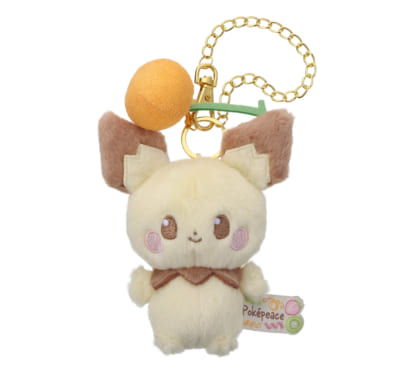 「ポケピース POP UP STORE by VILLAGE VANGUARD」ぬいぐるみチェーン付マスコット（カラフルVer.）／ピチュー
