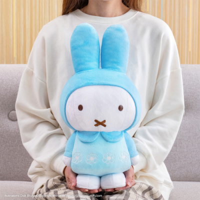 タイトーくじ「ミッフィー Pastel Flower Collection」WH賞（Wハーフ賞）：特大サイズぬいぐるみ お花柄のお洋服 ブルー