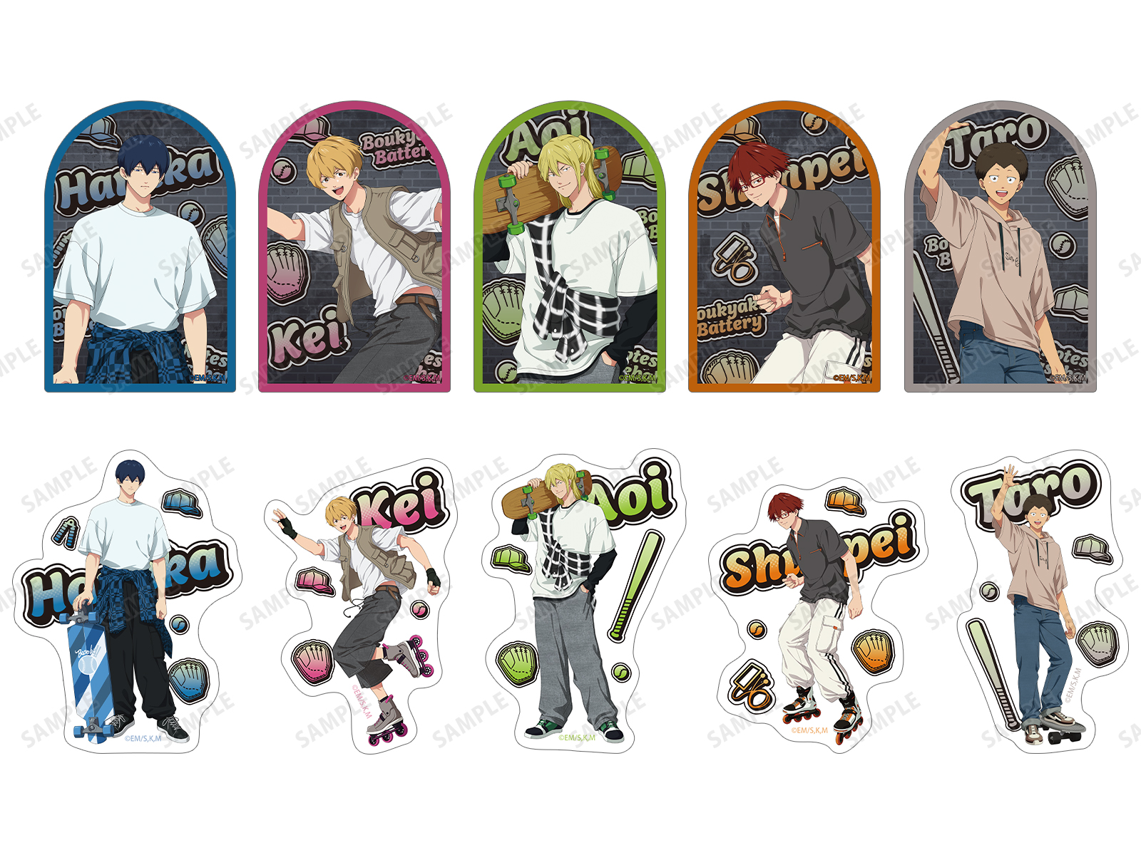 『忘却バッテリー』描き下ろしストリートスポーツver. トレーディングダイカットステッカー