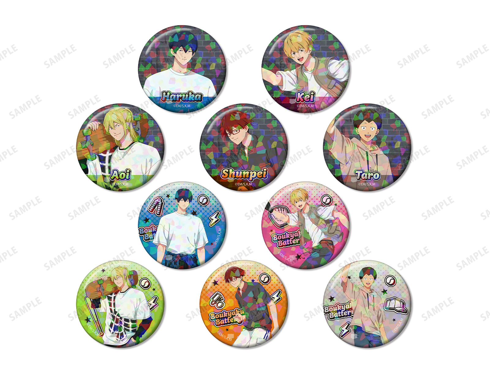 『忘却バッテリー』描き下ろしストリートスポーツver. トレーディングホログラム缶バッジ