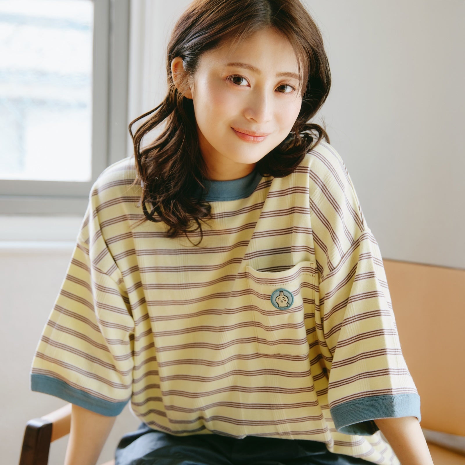 ちいかわ ビッグシルエットポケットTシャツ BANANA 着用イメージ