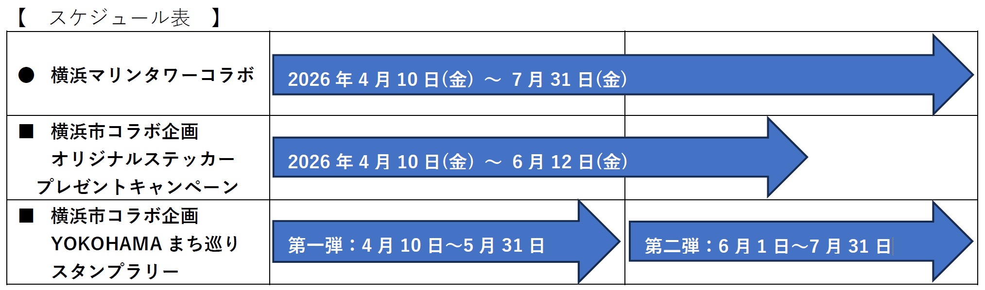 劇場版『名探偵コナン ハイウェイの堕天使』×横浜市コラボ スケジュール表