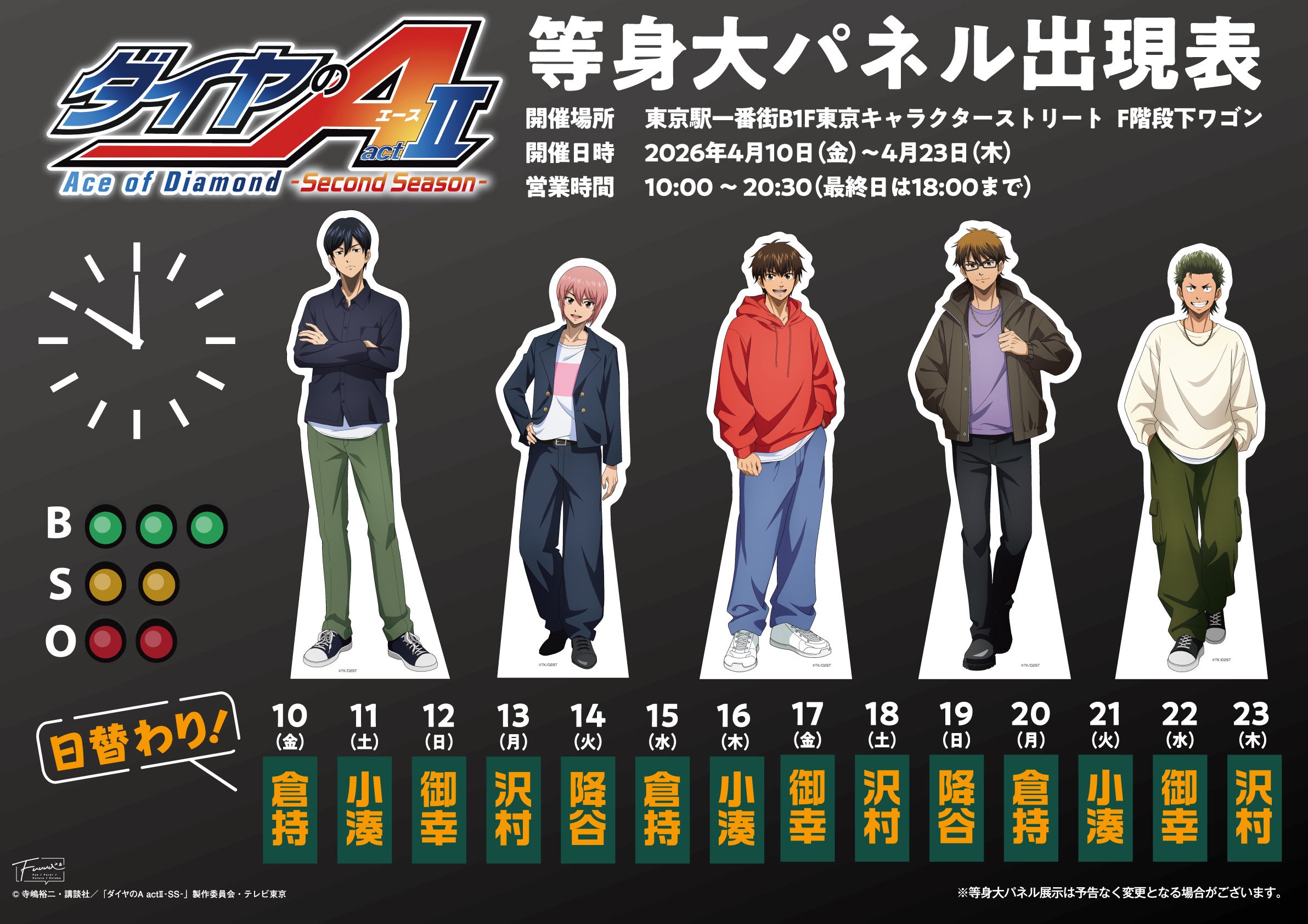 ダイヤのA actII -SS- 等身大パネル出現表