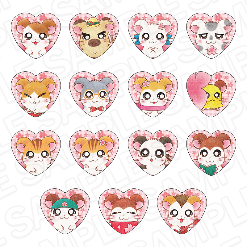 とっとこハムタウンショップ ハート型カンバッジ さくらver.