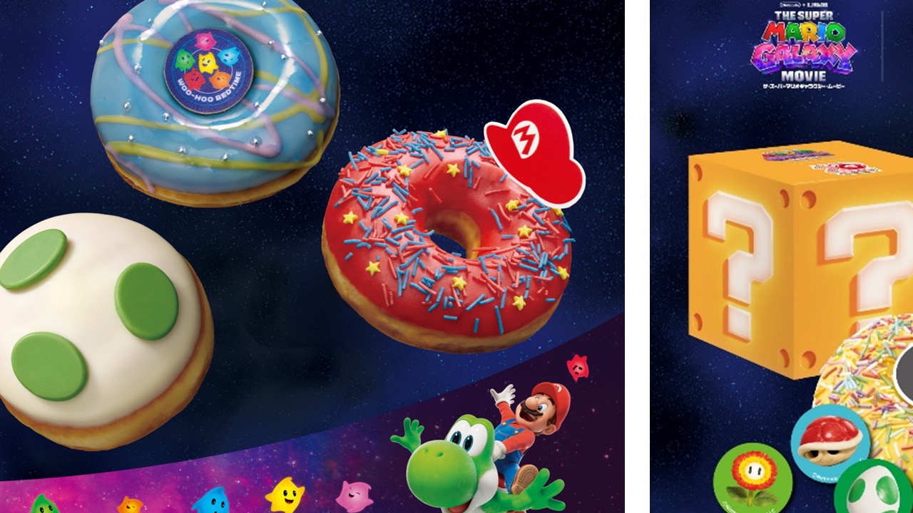 『映画 マリオ』×クリスピー・クリーム・ドーナツのコラボが4月8日から！マリオ・ヨッシー・チコの映画世界観たっぷりドーナツ4種が登場