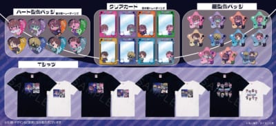 『銀河特急 ミルキー☆サブウェイ』ちぽっけグッズ ハート型缶バッジ・クリアカード・星型缶バッジ・Tシャツ