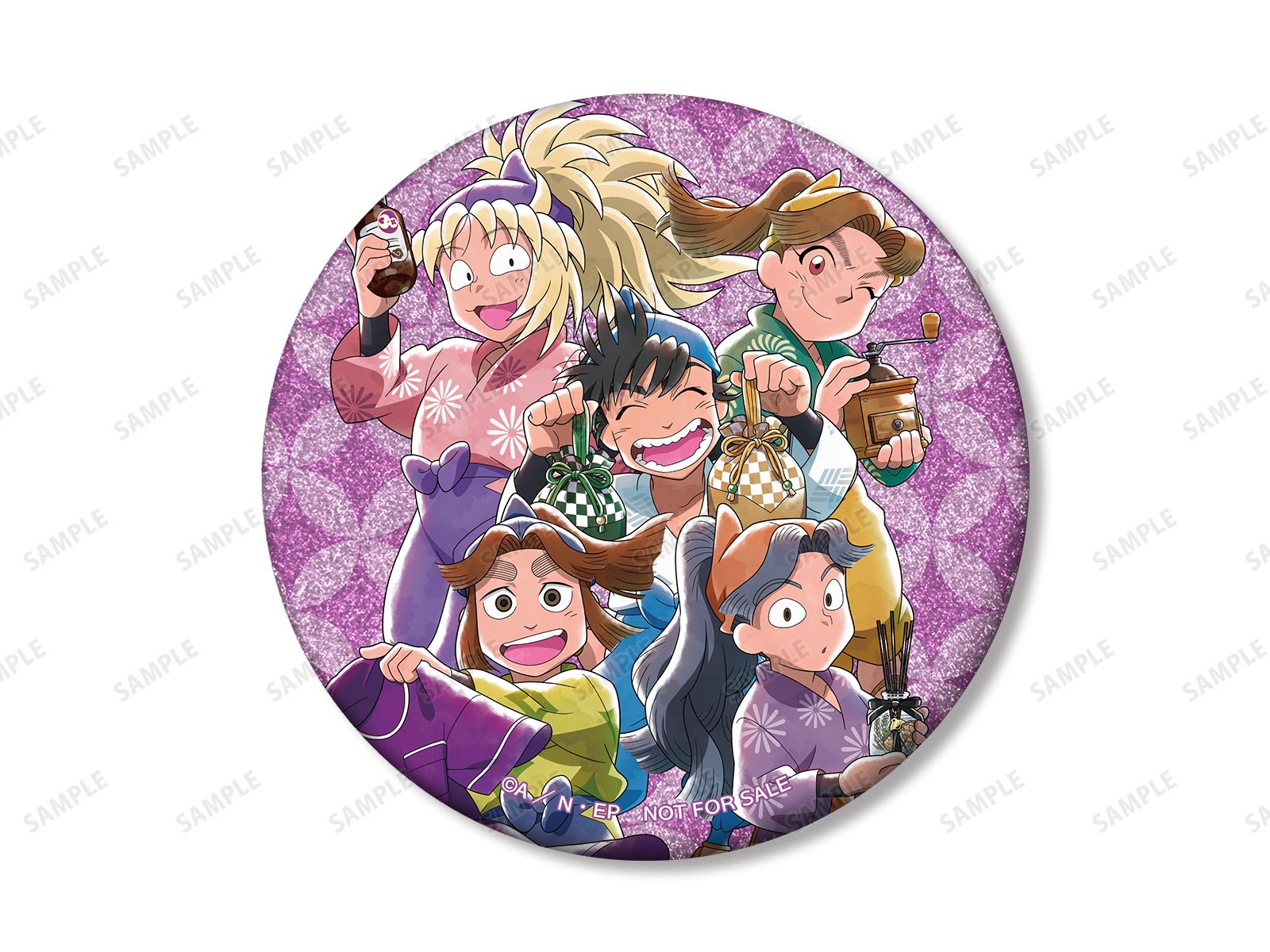 BOX購入特典 四年生集合 75mmグリッター缶バッジ