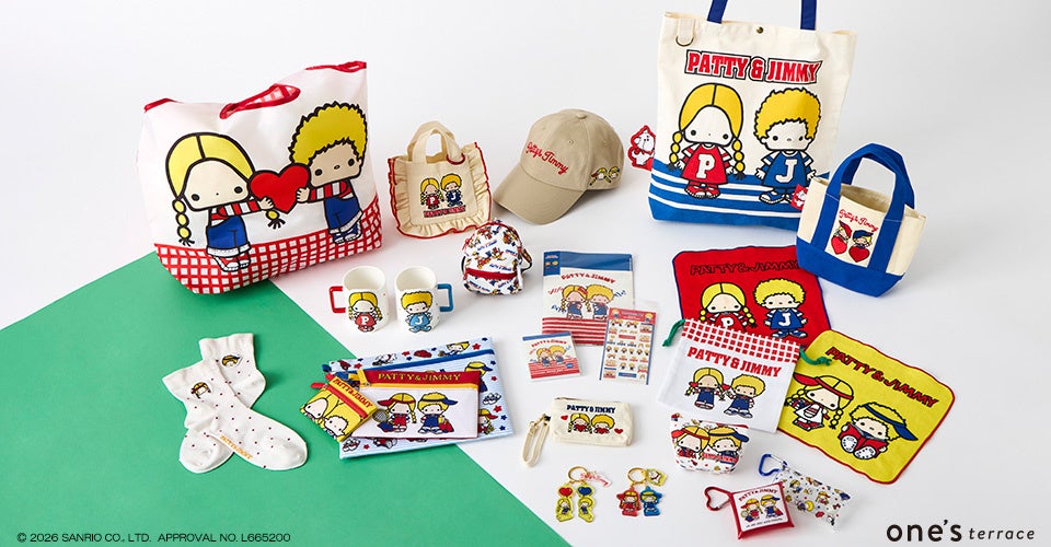 「サンリオ×ワンズテラス」パティ＆ジミーのコラボグッズが3月20日発売！新作を含むアイテムが全国を展開