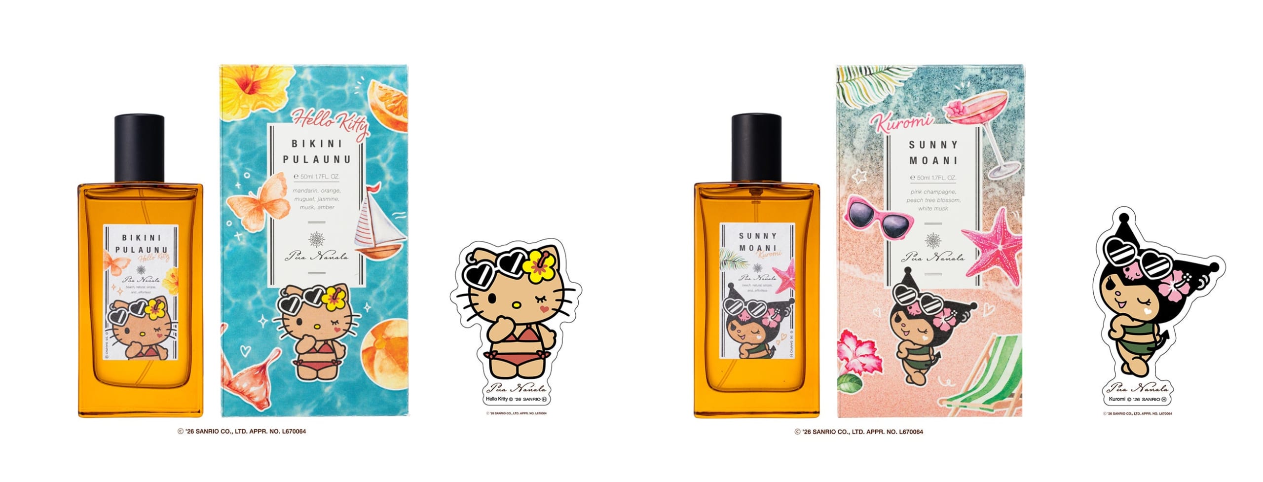 プア ナナラ×サンリオキャラクターズ オードトワレ50mL ビキニプラウヌ サニーモアニ